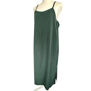 NA NIN Dark Green Maxi Slip Dress | Modal | Side Slit | Size S